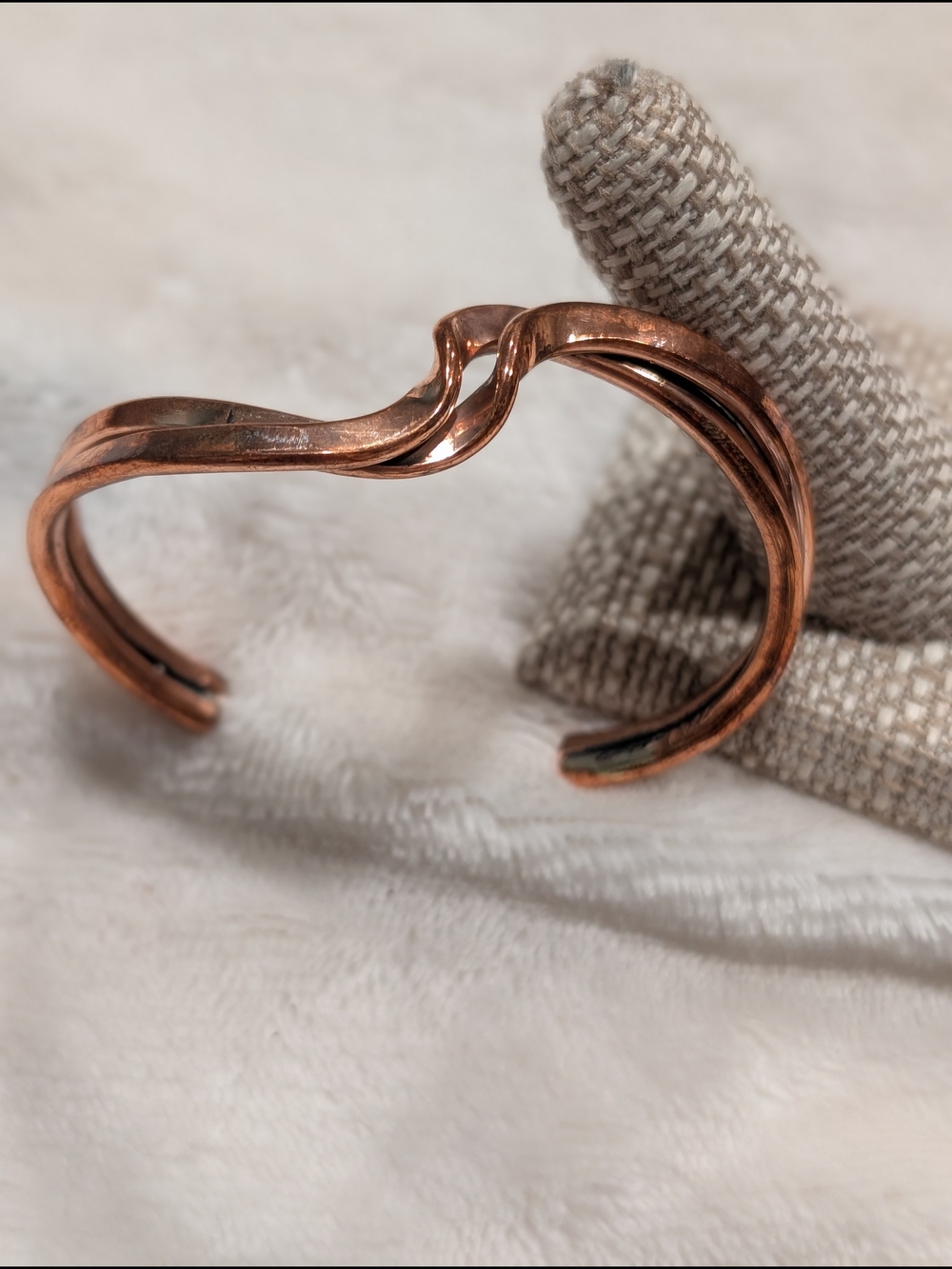 Handcrafted Copper Wave Cuff Bracelet